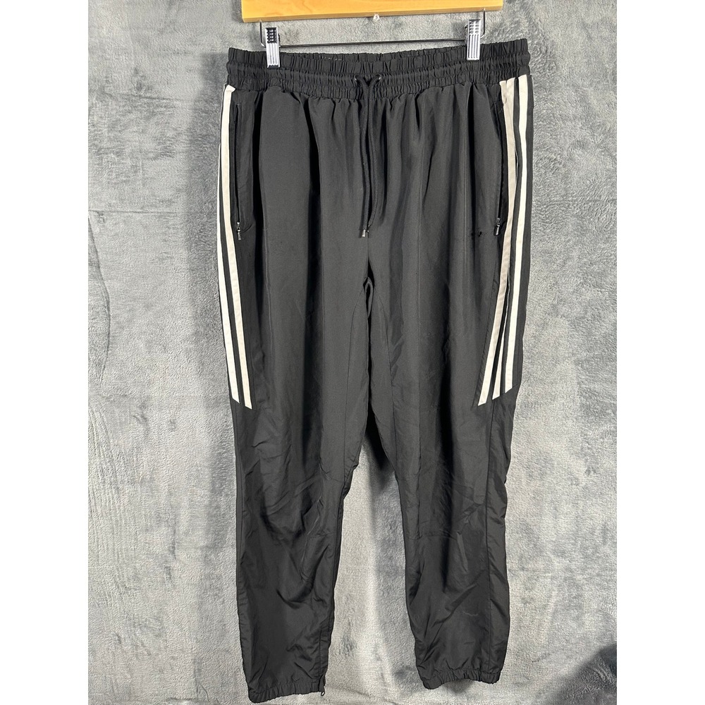 Adidas Originals Mens Black 3-Stripe Track Pants XL BK6754 Windbreaker Joggers